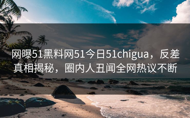 网曝51黑料网51今日51chigua，反差真相揭秘，圈内人丑闻全网热议不断