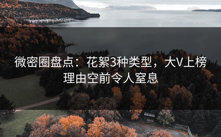 微密圈盘点：花絮3种类型，大V上榜理由空前令人窒息