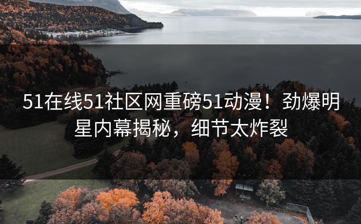 51在线51社区网重磅51动漫！劲爆明星内幕揭秘，细节太炸裂