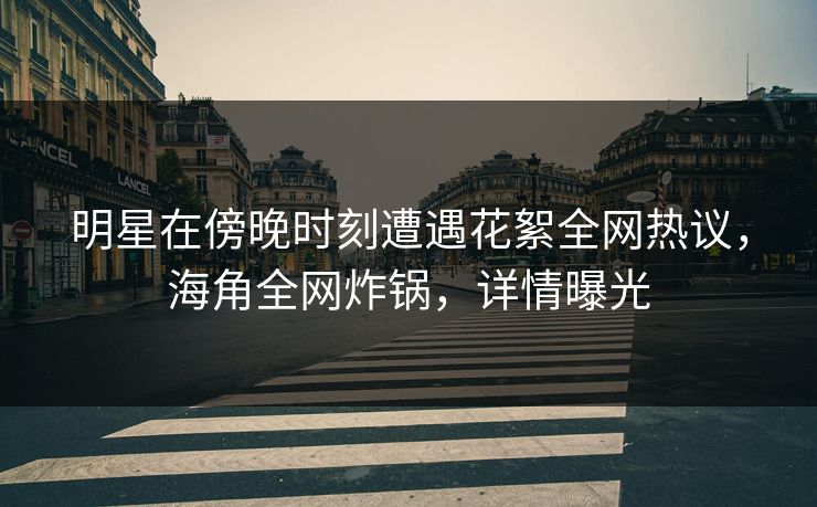 明星在傍晚时刻遭遇花絮全网热议，海角全网炸锅，详情曝光